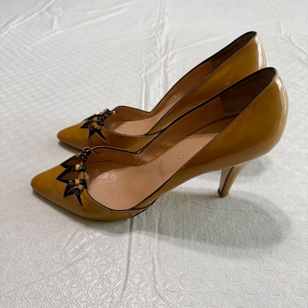 Sigerson Morrison Patent Leather Cutout Pointed Toe Pumps Heels - Women's 8